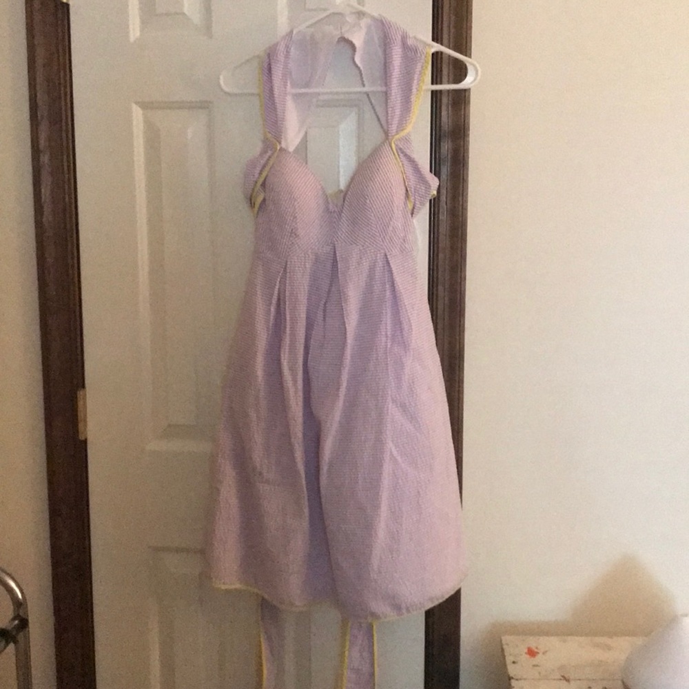 Adorable purple seer sucker dress